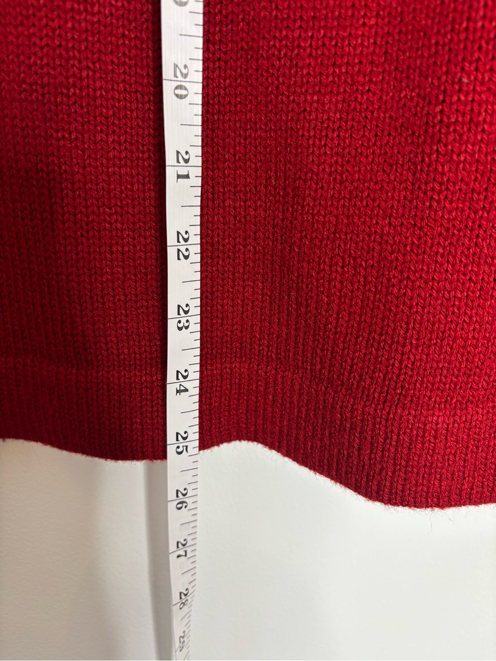Red Ribbed Button-Front Cardigan - Picture 6 of 8